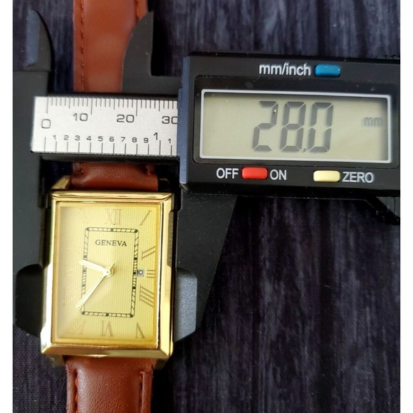 Geneva Classic Vintage‎ Look Men's Louis Tank Large 37mm Watch New ** - Picture 4 of 9